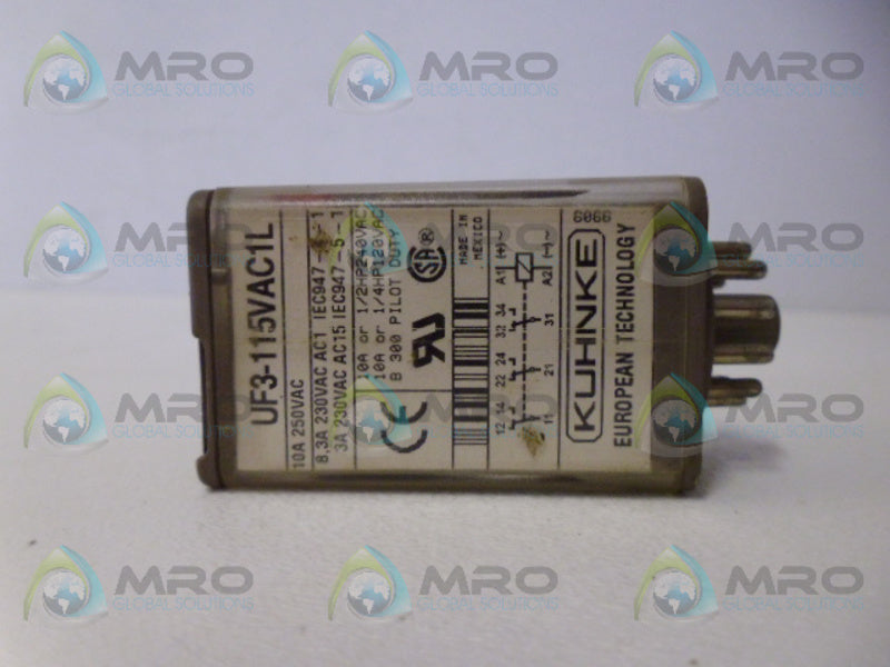 KUHNKE UF3-115VAC1L RELAY *USED*