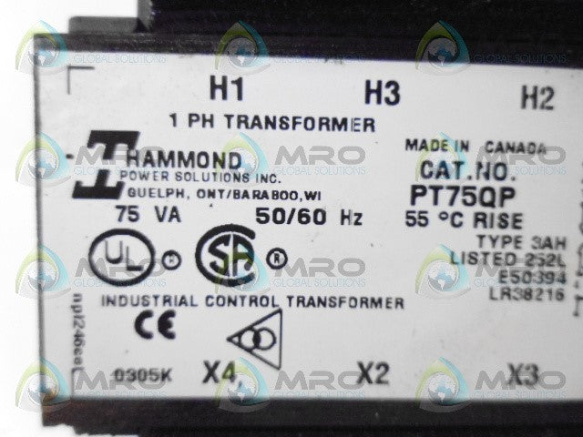 HAMMOND PT75QP TRANSFORMER *NEW NO BOX*