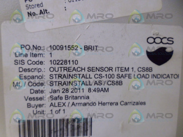 STRAINSTALL CS-100 SAFE LOAD INDICATOR *NEW NO BOX*