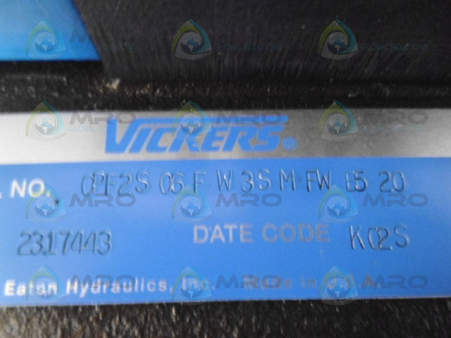VICKERS CPF2S-06-F-W-3S-M-FW-B5-20 HYDRAULIC CONTROL VALVE *USED*