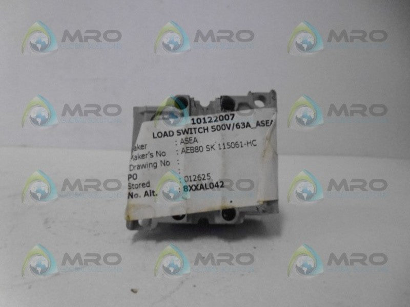 ASEA IEC408 LOAD SWITCH (AS PICTURED) *USED*