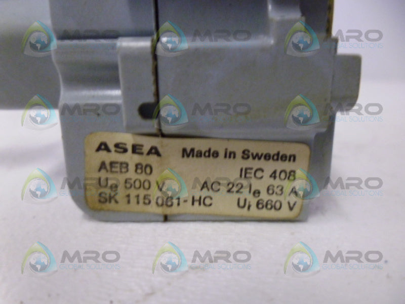 ASEA IEC408 LOAD SWITCH (AS PICTURED) *USED*