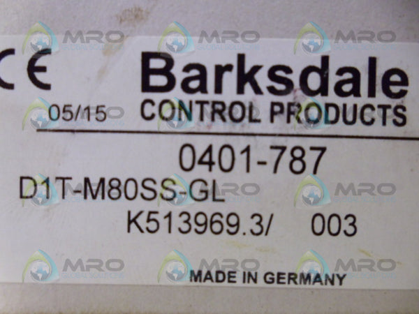 BARKSDALE D1T-M80SS-GL PRESSURE SWITCH NSMP