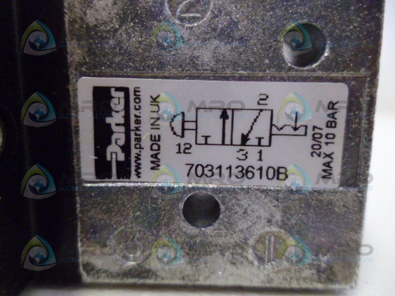 PARKER 703113610B MAXAM PUSH LOCK KEY VALVE NSMP