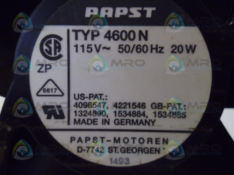 PAPST 4600 N COOLING FAN UNMP
