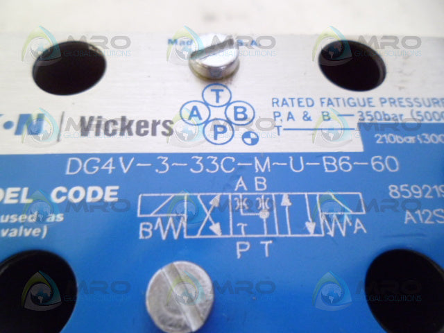 VICKERS DG4V-3-33C-M-U-B6-60 DIRECTIONAL VALVE *NEW NO BOX*