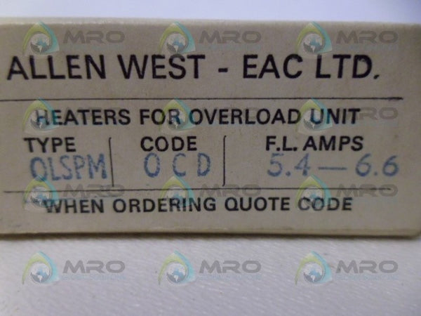 ALLEN WEST OCD OLSPM HEATER NSNP