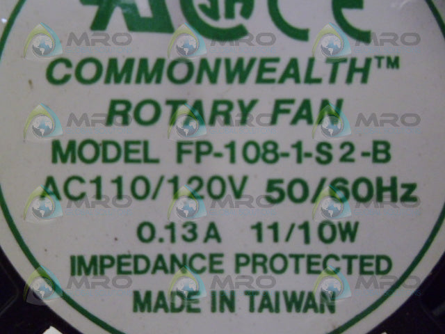 COMMON WEALTH FP-108-1-S2-B ROTARY FAN *NEW NO BOX*