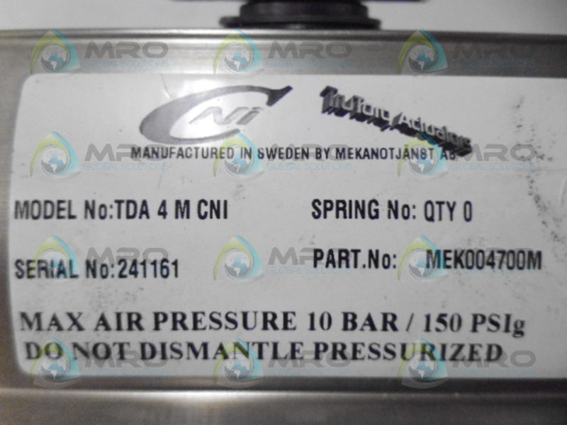 CNI MEK004700M PNEUMATIC ACTUATOR NSNP