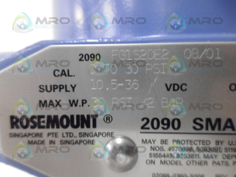 ROSEMOUNT 2090FG1S2DE2 SANITARY PRESSURE TRANSMITTER NSNP