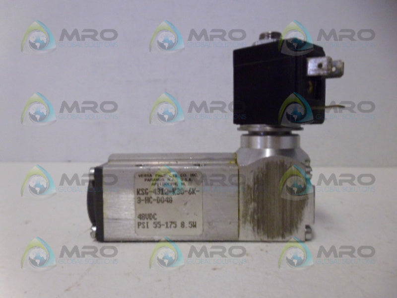 VERSA KSG-4312-K30-6K-3-HC-D048 4-WAY SOLENOID VALVE *USED*