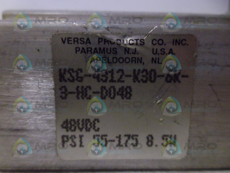 VERSA KSG-4312-K30-6K-3-HC-D048 4-WAY SOLENOID VALVE *USED*