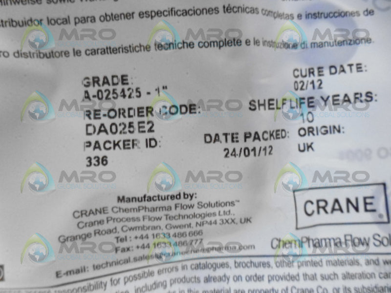 SAUNDER DA025E2 DIAPHRAGM  NSMP