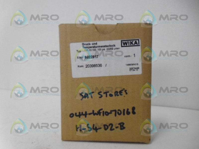 WIKA 111.10.100 GUAGE 100PSI NSMP