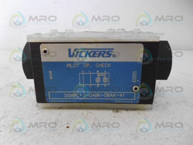 VICKERS DGMPC-3-DABK-DBAK-41 PILOT OPERATED CHECK VALVE *NEW NO BOX*