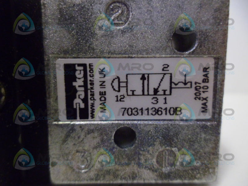 PARKER 703113610B PUSH LOCK KEY VALVE NSNP