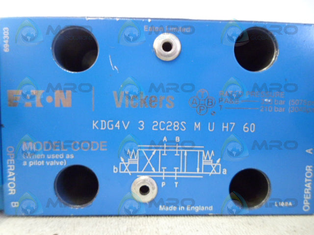 VICKERS KDG4V-3-2C28S-M-U-H7-60 SOLENOID DIRECTIONAL VALVE *NEW NO BOX*