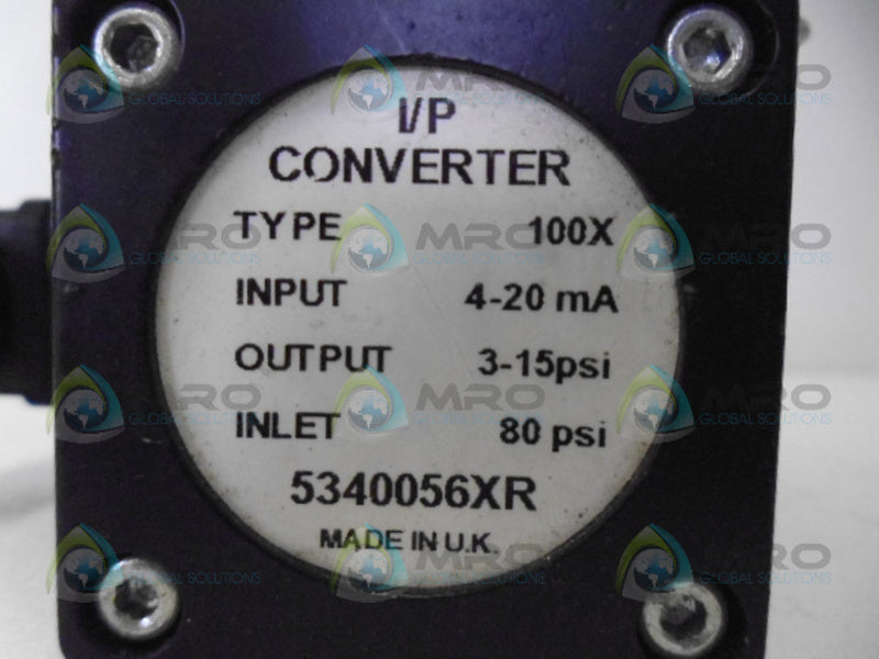 WATSON SMITH 100-X  5340056XR CONVERTER *USED*