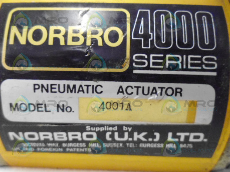 NORBRO 4001A PNEUMATIC ACTUATOR UNMP