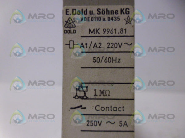 E. DOLD & SOHNE MK9961.81 TIMER RELAY UNMP