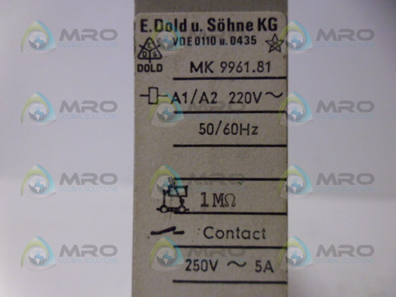 E. DOLD & SOHNE MK9961.81 TIMER RELAY UNMP
