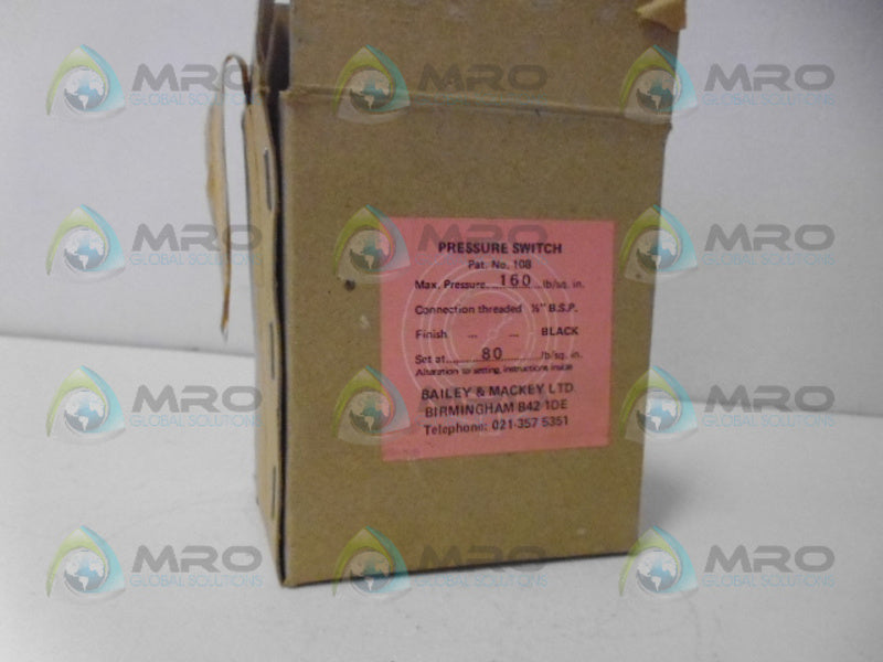 BAILEY & MACKEY 160 PRESSURE SWITCH NSMP