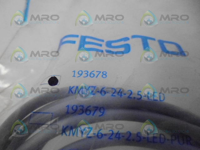 FESTO KMYZ-6-24-2.5-LED PLUG SOCKET *NEW IN FACTORY BAG*