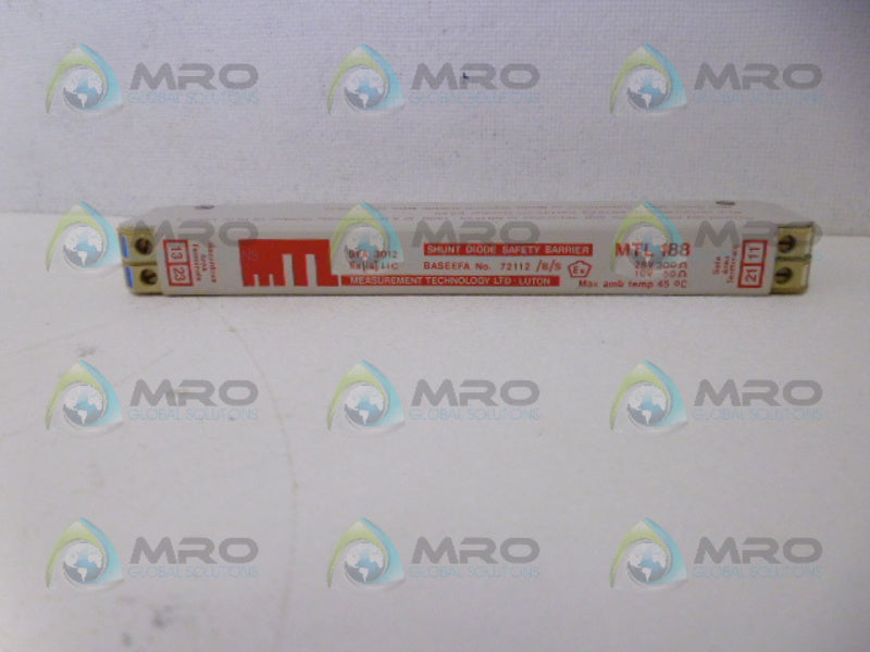 MEASUREMENT TECHNOLOGIES MTL188 SHUNT DIODE SAFETY BARRIER NSNP