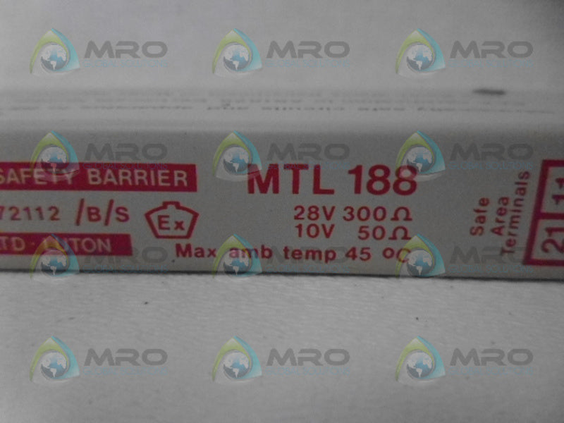 MEASUREMENT TECHNOLOGIES MTL188 SHUNT DIODE SAFETY BARRIER NSNP