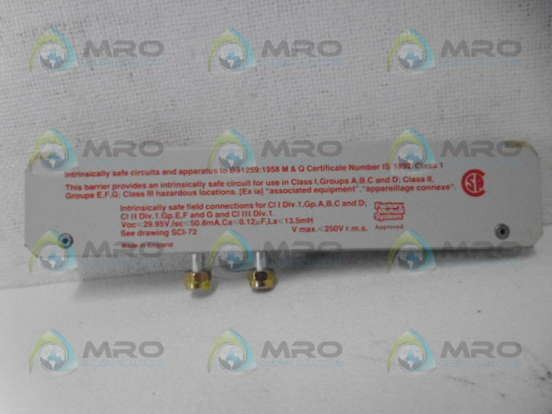 MEASUREMENT TECHNOLOGIES MTL187 SHUNT DIODE SAFETY BARRIER NSNP