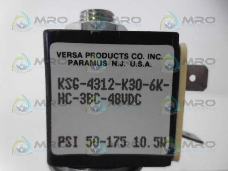 VERSA KSG-4312-K30-6K-HC-3BC-48VDC 4-WAY VALVE *NEW IN BOX*