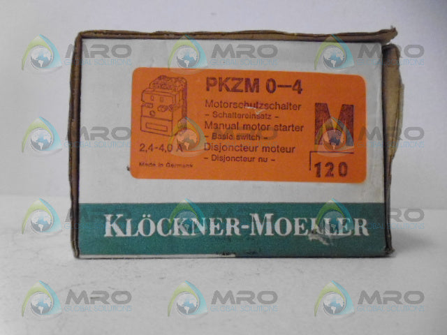 KLOCKNER MOELLER PKZM0-4 MANUAL MOTOR STARTER *NEW IN BOX*