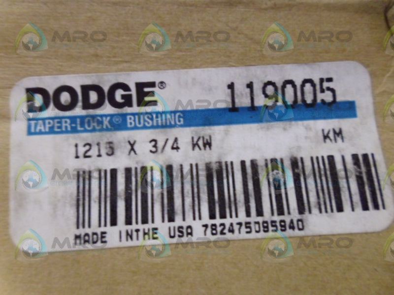 DODGE 119005 1215 TAPER LOCK BUSHING 3/4"  NSMP