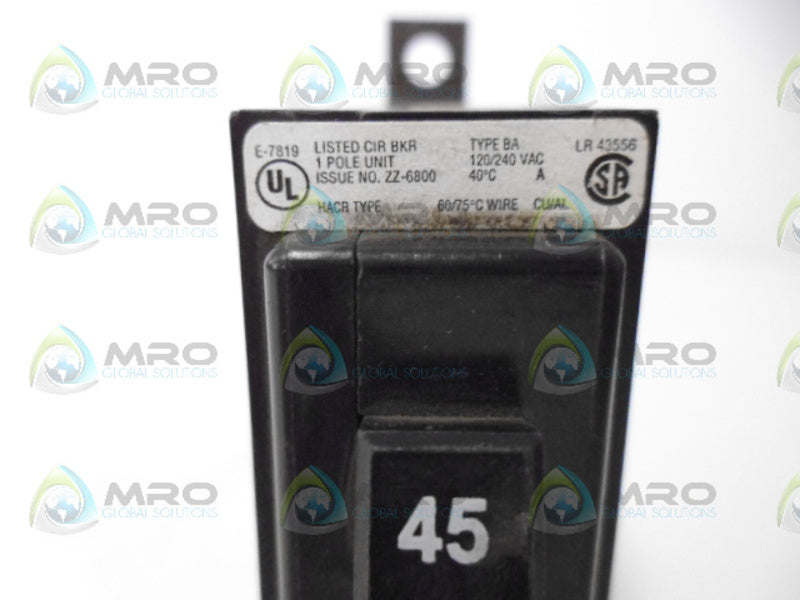 INDUSTRIAL MRO# BA145 CIRCUIT BREAKER *USED*