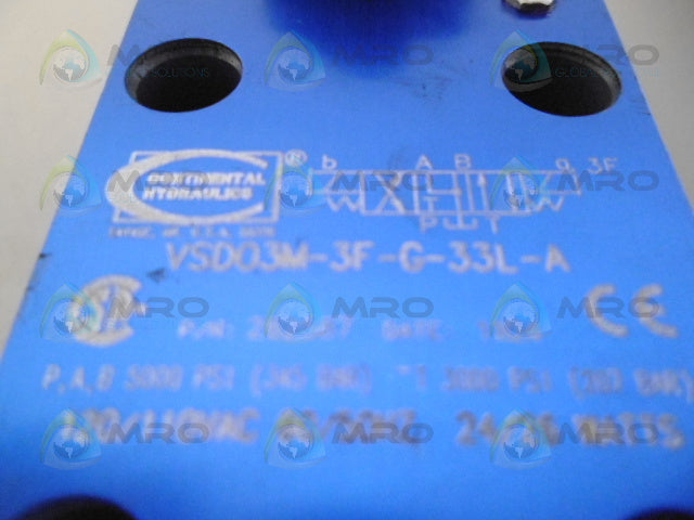 CONTINENTAL HYDRAULICS VSD03M-3F-G-33L-A DIRECTIONAL CONTROL VALVE *NEW NO BOX*