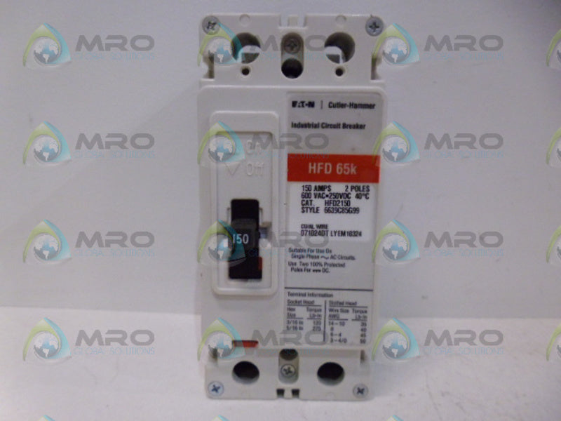 CUTLER HAMMER HFD2150 CIRCUIT BREAKER *USED*