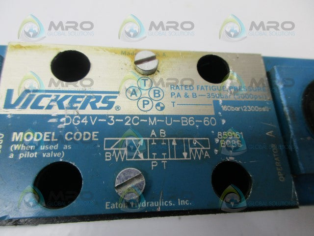 VICKERS DG4V-3-2C-M-U-B6-60 SOLENOID VALVE *USED*