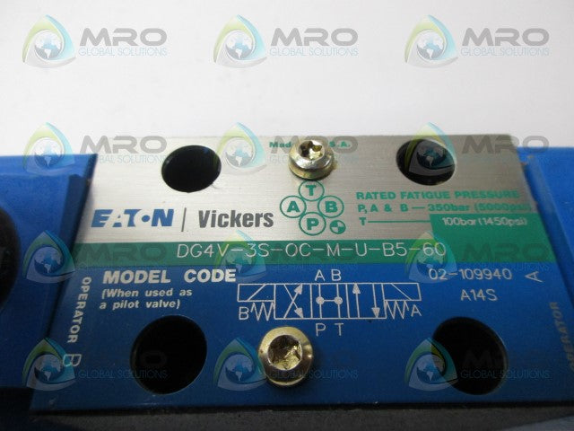 VICKERS DG4V-3S-0C-M-U-B5-60 SOLENOID VALVE *NEW NO BOX*