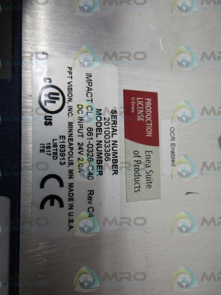 PPT VISION 661-0326-C40 REV.C4 CAMERA PROCESSOR *USED*