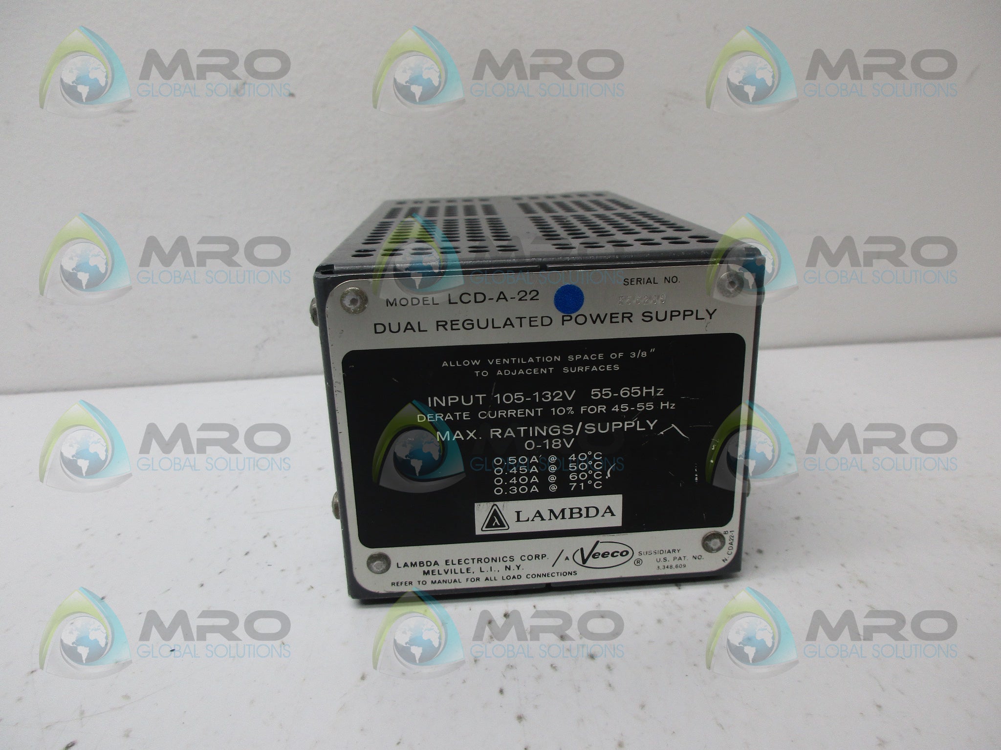 LAMBDA LCD-A-22 DUAL REGULATED  POWER SUPPLY *USED*