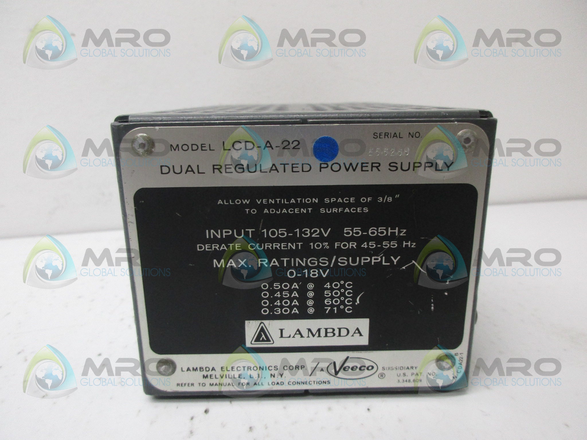LAMBDA LCD-A-22 DUAL REGULATED  POWER SUPPLY *USED*