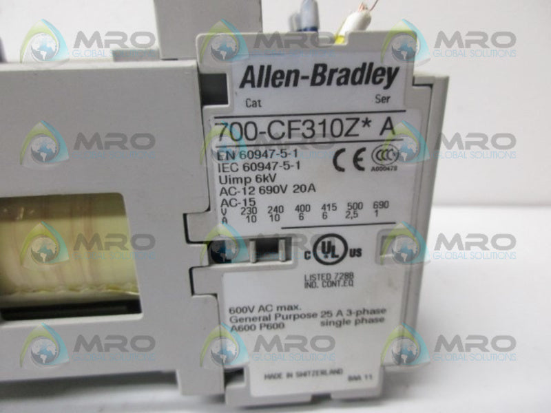 ALLEN BRADLEY 700-CF310ZA SAFETY CONTROL RELAY UNMP