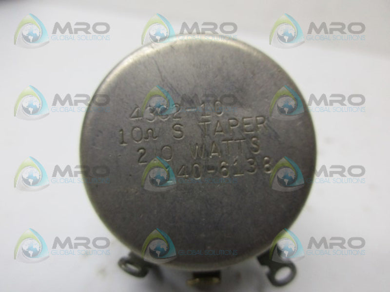 INDUSTRIAL MRO 43C2-10 POTENTIOMETER *USED*