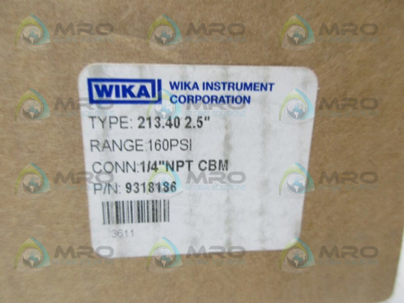 WIKA 9318186 PRESSURE GAUGE NSMP
