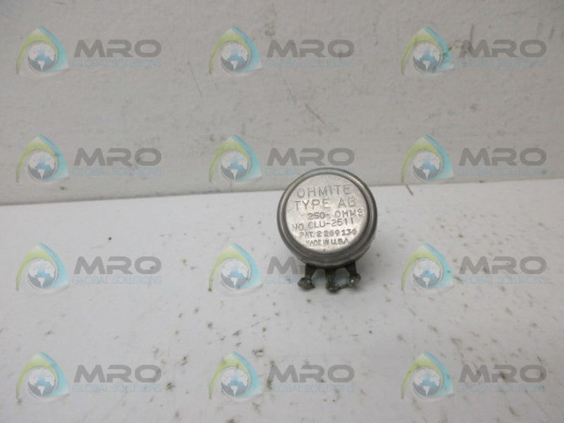 OHMITE AB 250-OHMS POTENTIOMETER UNMP