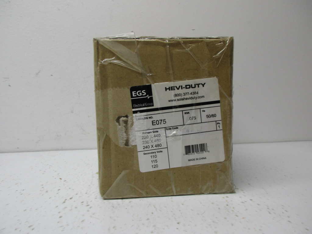 HEVI-DUTY E075 TRANSFORMER *NEW IN BOX*