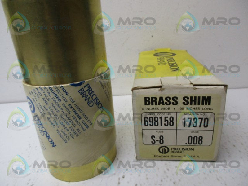 PRECISION BRAND 698158  BRASS SHIM *NEW IN BOX*
