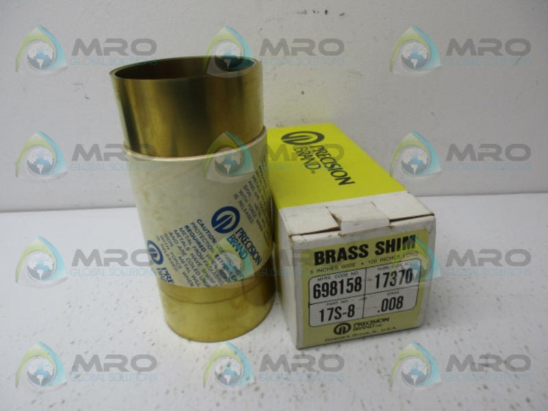 PRECISION BRAND 17S-8 BRASS SHIM *NEW IN BOX*