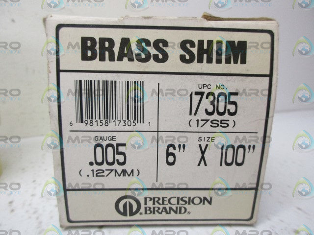 PRECISION BRAND 17305 BRASS SHIM *NEW IN BOX*
