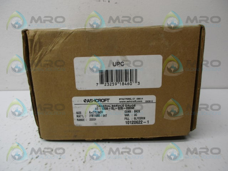 ASHCROFT 45-1009-SL-02B-2000# GENERAL SERVICE GAUGE *NEW IN BOX*